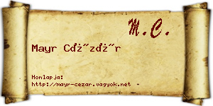Mayr Cézár névjegykártya